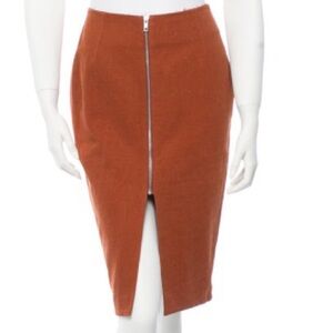 Acne Rust Orange Zipper Front Pencil Skirt